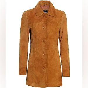 RACHELLE Vintage 100% Suede Tobacco Brown Coat-Size 10-READ/SEE ACTUAL PHOTOS!!!